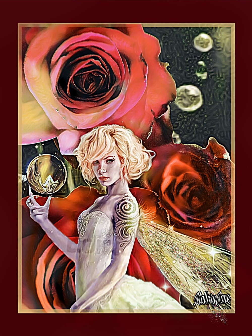 Original Digital Art Print "The Rose Garden Alchemist" By MalloryJane 20"x16"